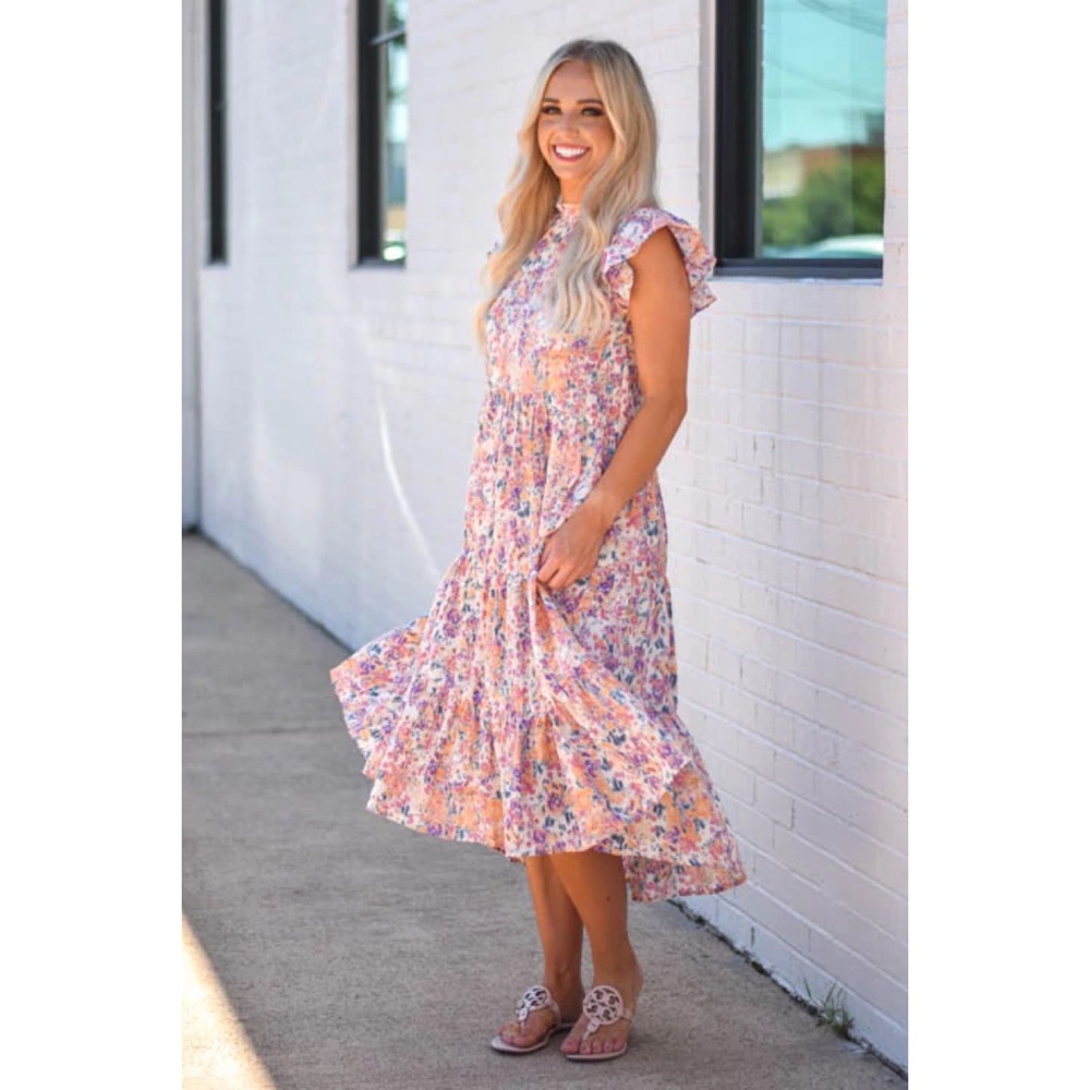 Boutique Floral Midi Dress